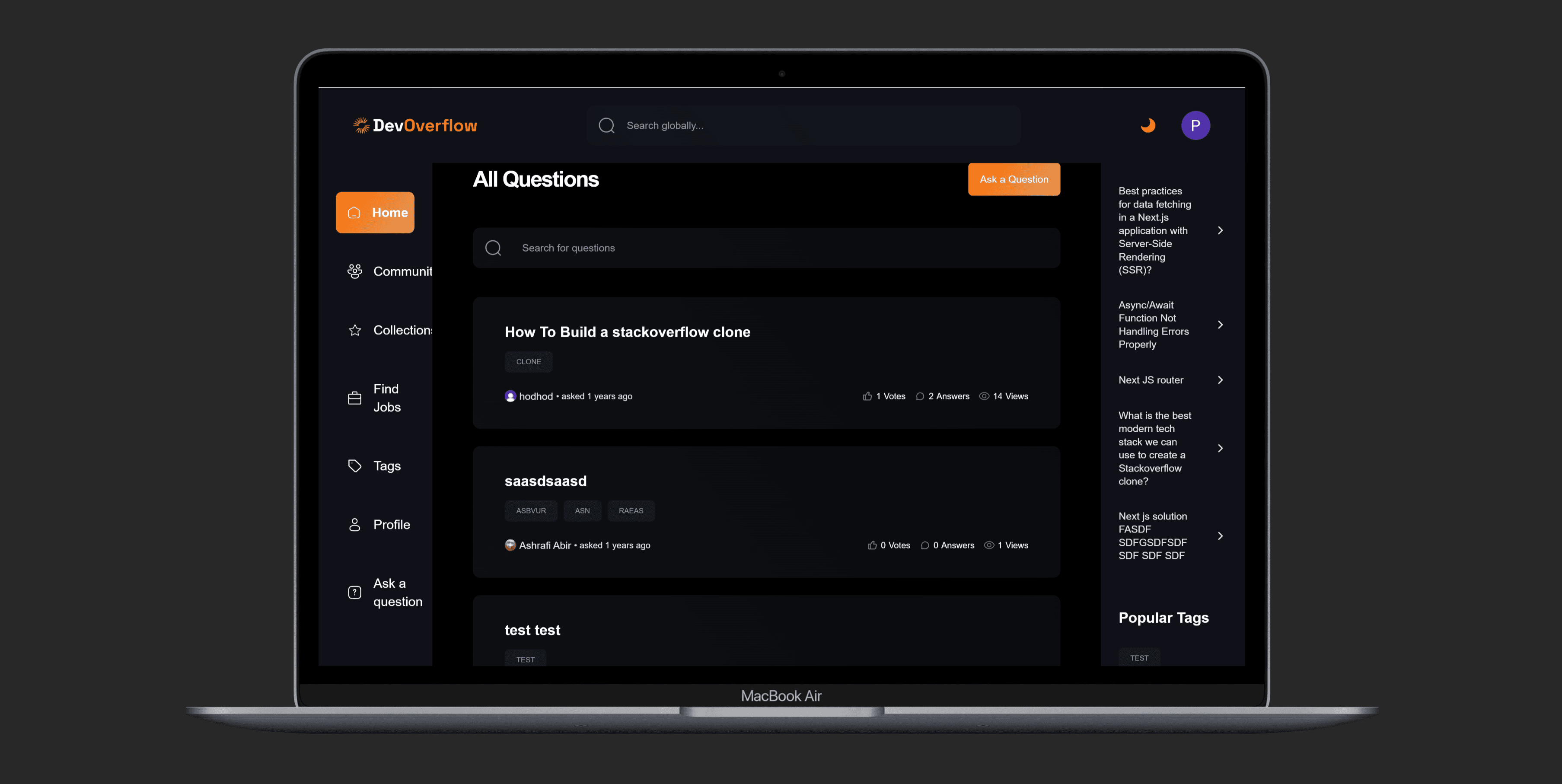 DevOverflow - Q&A Platform